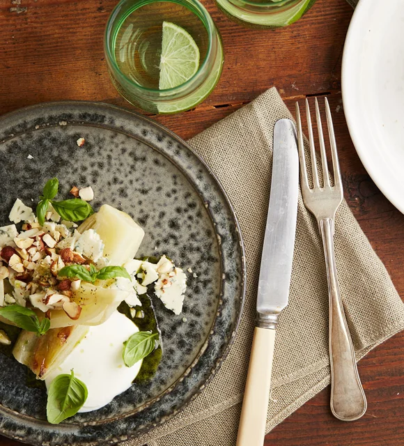 Fennel confit with Blue Cheese and nuts