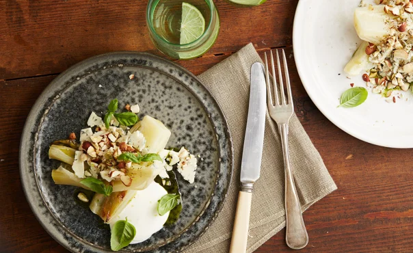 Fennel confit with Blue Cheese and nuts