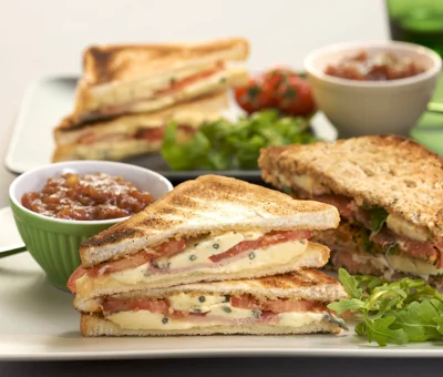 Ham and Blue Toasted Sandwiches