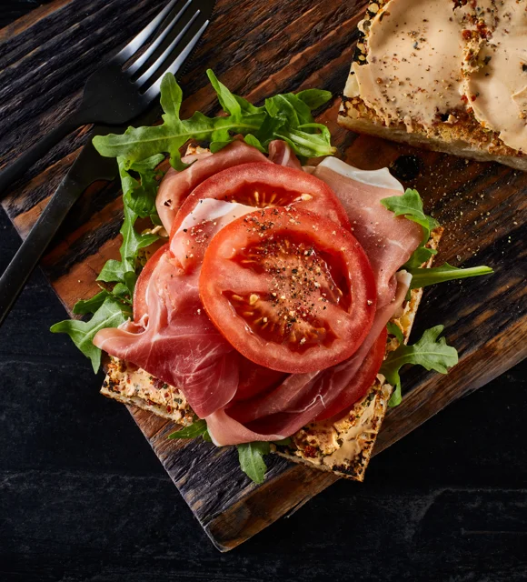 Serrano ham & cream cheese sandwich