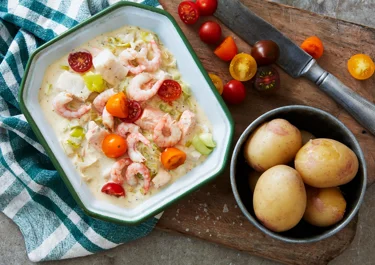 Fiskgryta med räkor