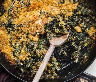 Cheesy Aged Havarti Kale au Gratin