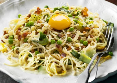 Courgette carbonara
