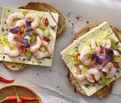Shrimp, Lime, and Chili Open Faced Sandwich