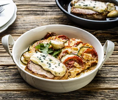 Svinefilet med ovnsbakte grønnsaker