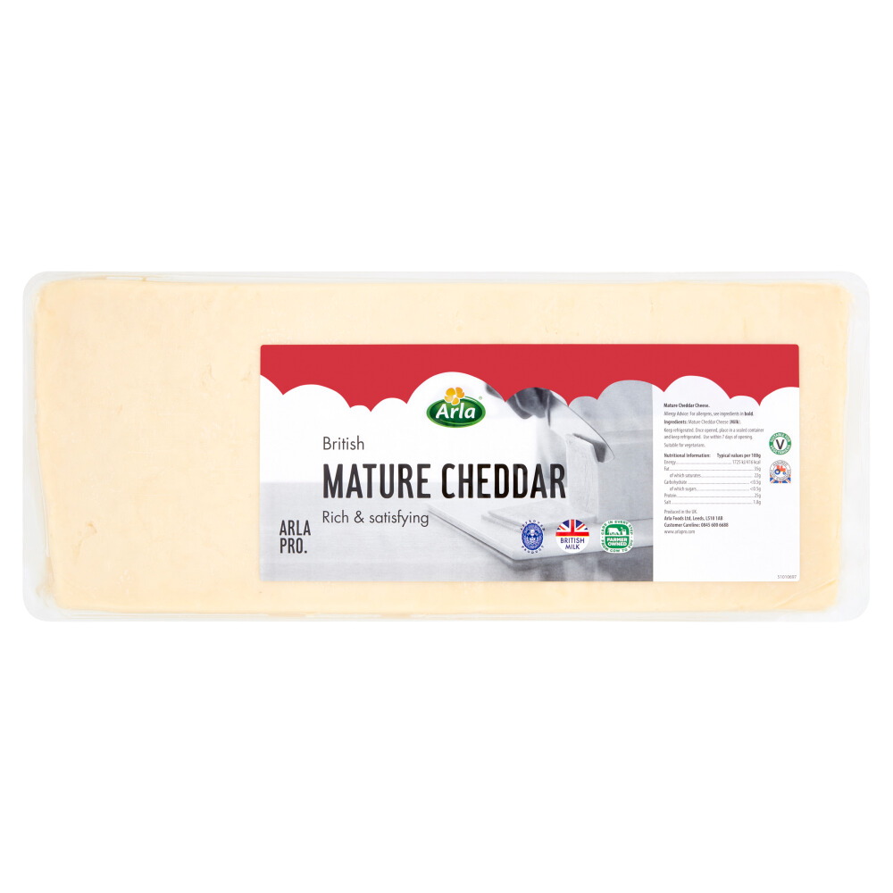 Arla Pro British Mature Cheddar Cheese Block 5kg
