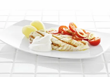 Grillad fisk med ingefärssås