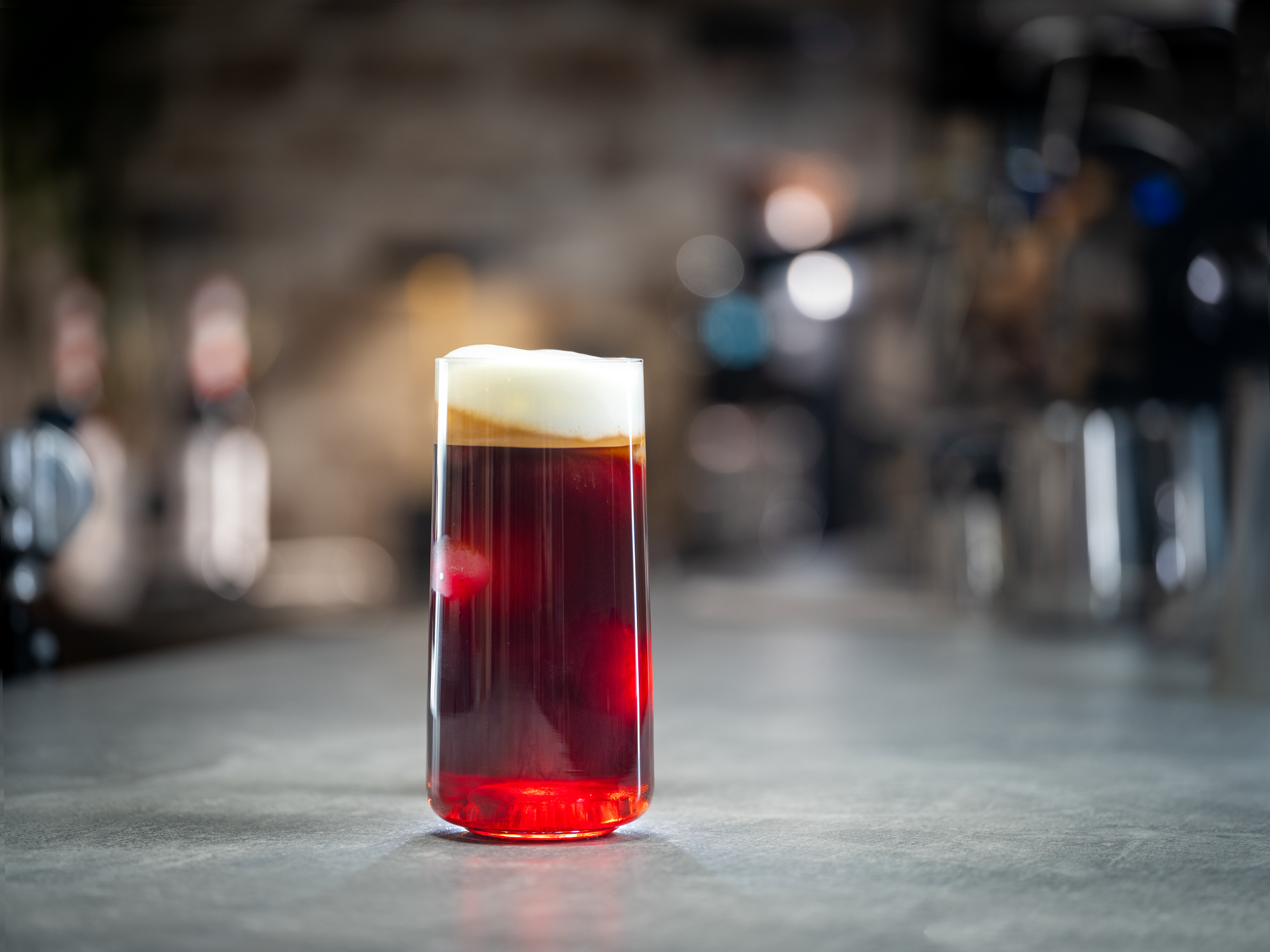 Iced hibiscus-raspberry coffee