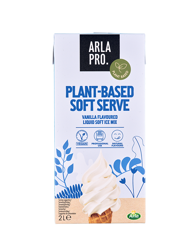 Arla Pro kasvipohjainen pehmytjäätelöseos, vaniljanmakuinen 2L (UHT)