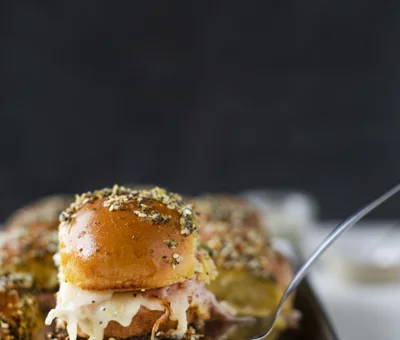 Garlicky Ham & Cheese Sliders