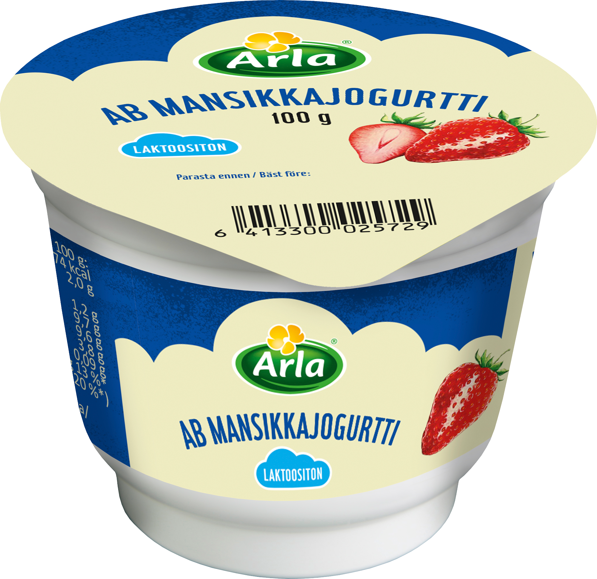 Arla AB mansikkajogurtti 100g laktoositon