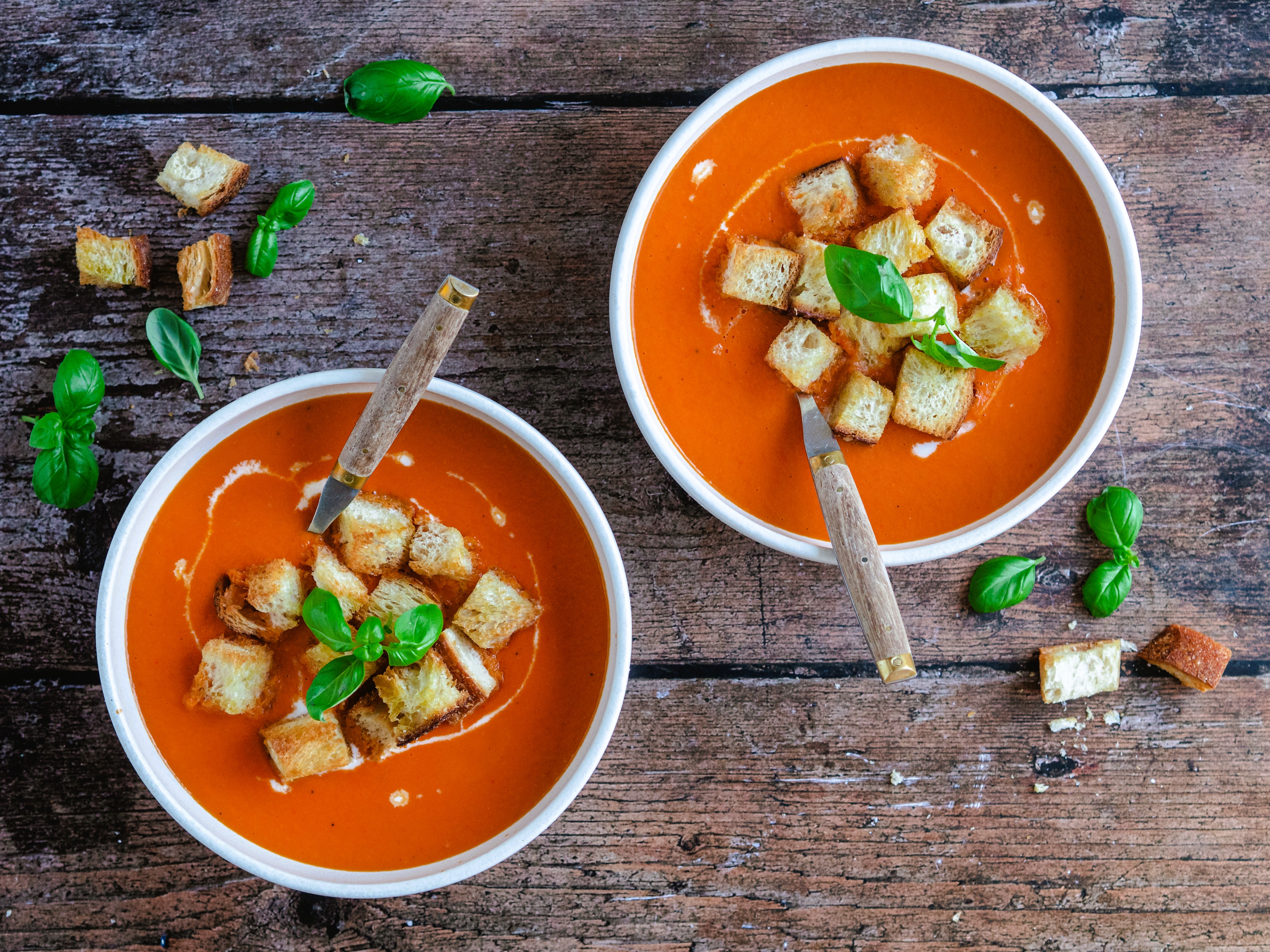 Brotsuppe mit Tomaten und Croutons | Arla - Rezept