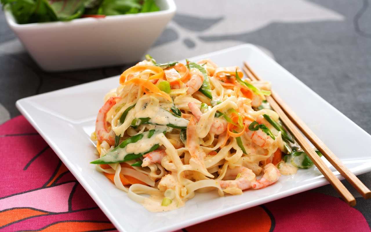 Räknudlar med smak av ingefära och chili