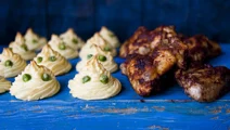 Rostade fladdermöss med spooky potatistoppar