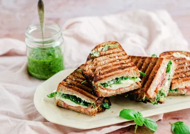 Panini with ham and cheese