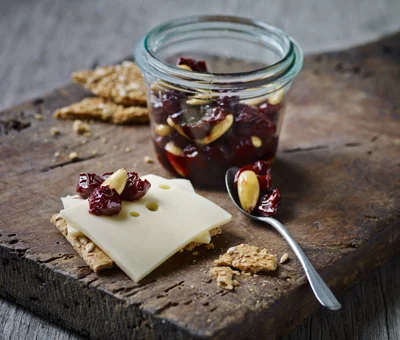 Cherry compote with almonds