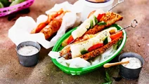 Grillad vitlöksbaguette med vitost