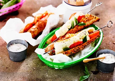 Grillad vitlöksbaguette med vitost
