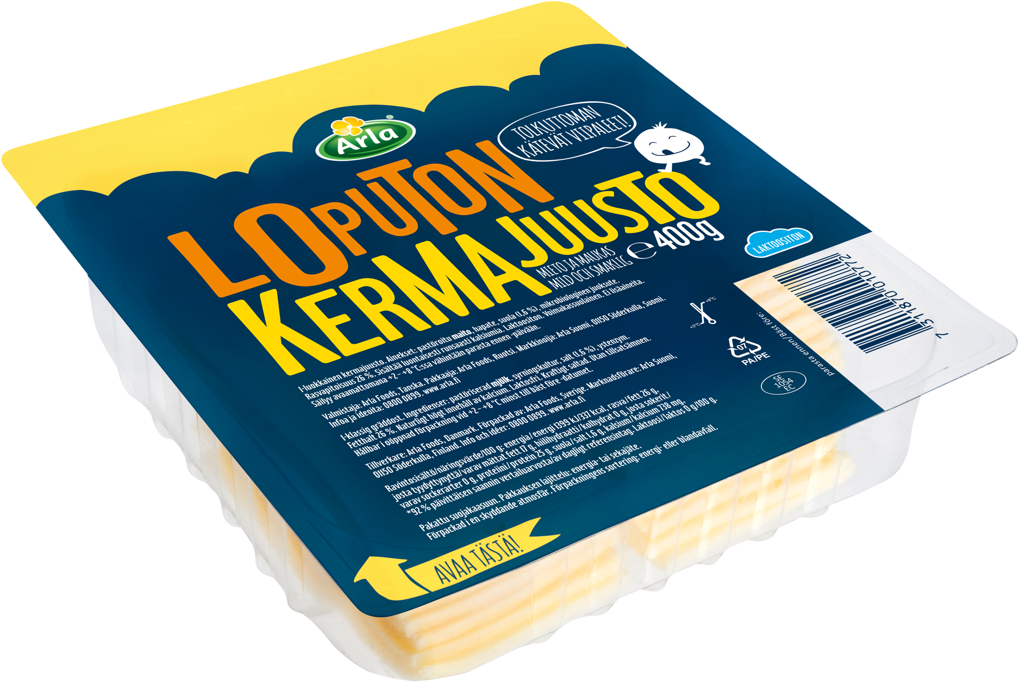 Arla loputon kermajuusto 26% viipale 400g
