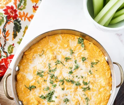 Baked buffalo chicken dip