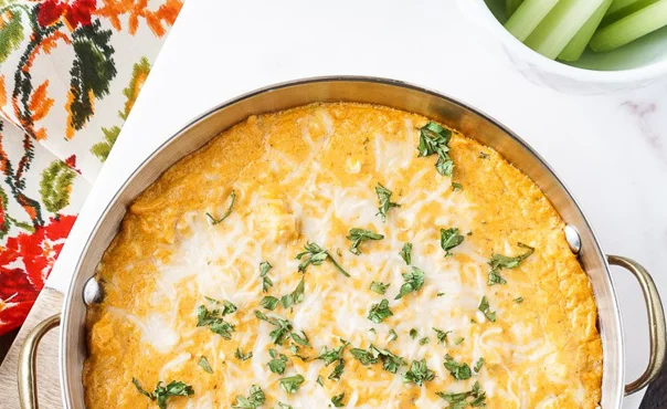Baked buffalo chicken dip
