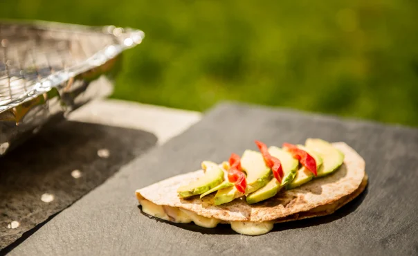 Quesadilla på engangsgrillen