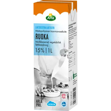 Arla Pro ruoka 15% laktoositon 1L (UHT)