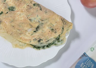 Tortilla de Espinacas con Arla Queso en lonchas Danbo