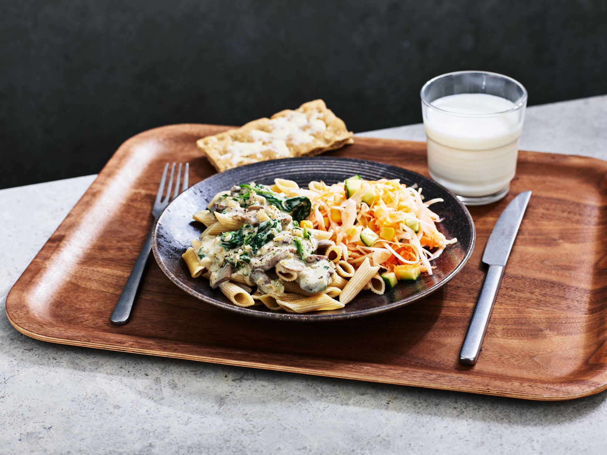 Pasta med svamp och grädde