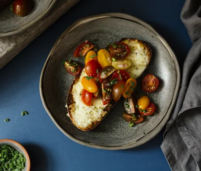 Havarti Cheese Toasts with Tomato Salad