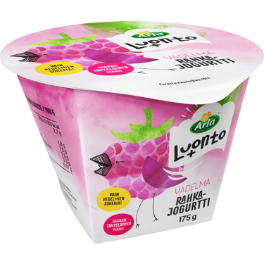 Arla Luonto+ vadelmarahkajogurtti 175g laktoositon