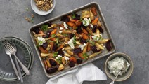 Rostade rotfrukter med ädelost-cottage cheese