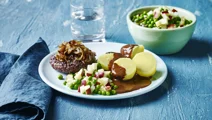 Hamburgers met gebakken uien