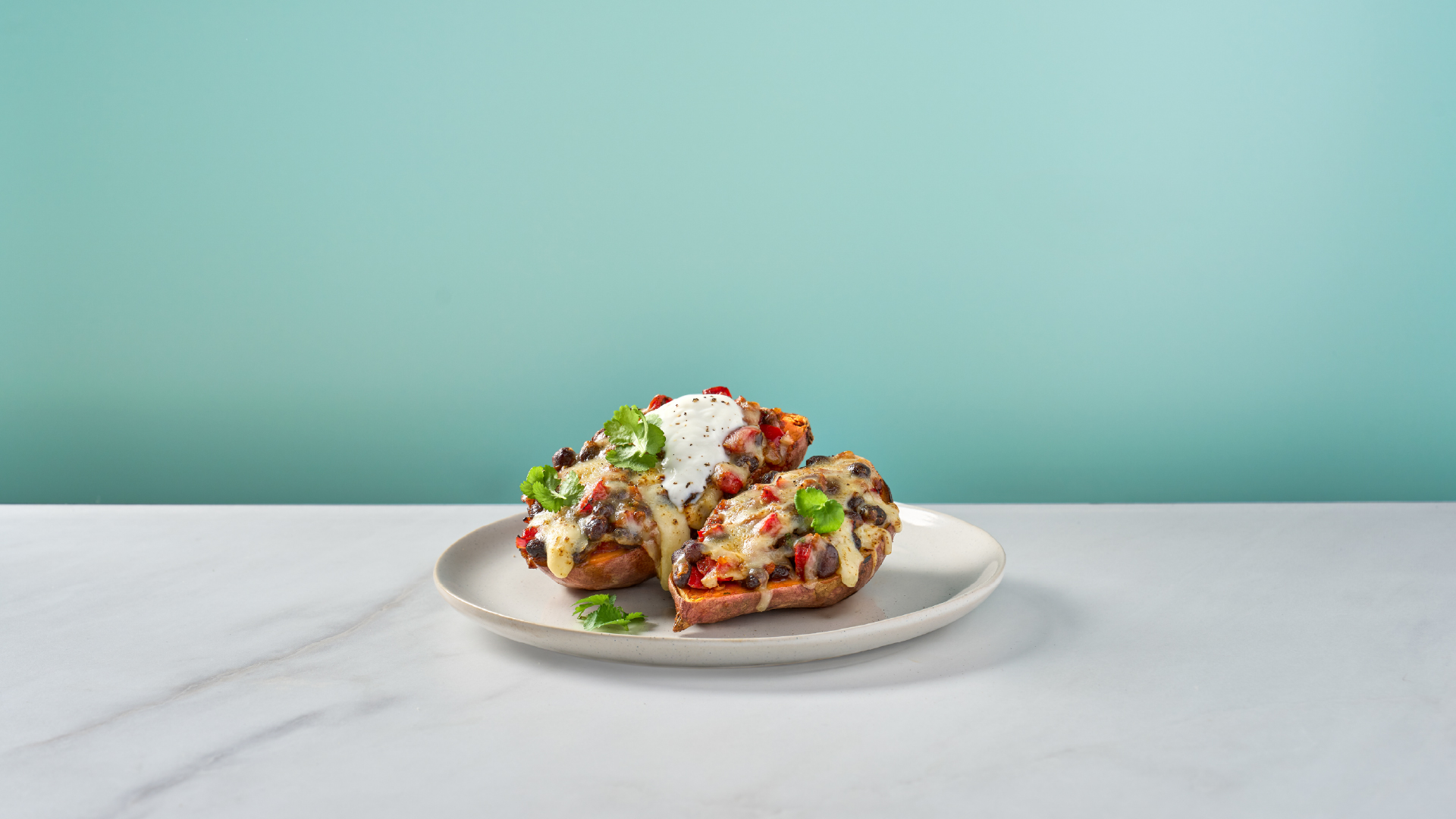  Lactose-free black bean birria sweet potato