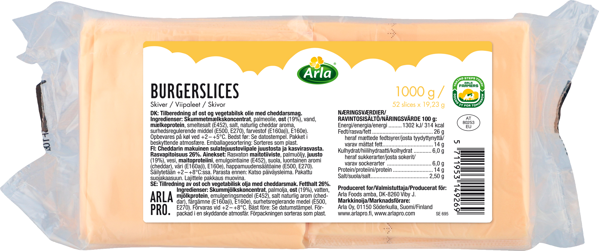 Arla Pro burger-viipaleet 1kg