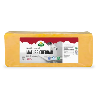 Arla Pro Scottish Mature Coloured Cheddar Cheese Block 5kg