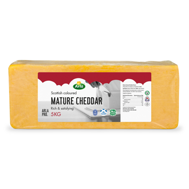 Arla Pro Scottish Mature Coloured Cheddar Cheese Block 5kg