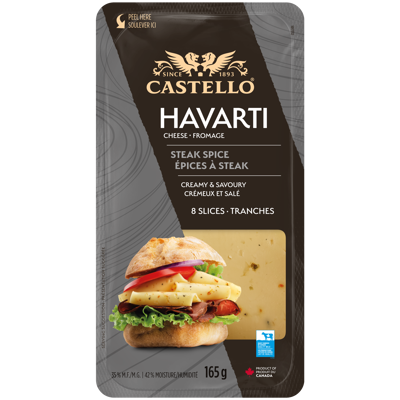 Fromage havarti aux épices pour bifteck Castello® en tranches