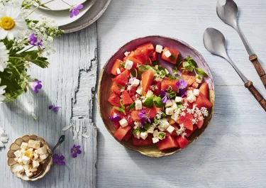 Watermeloensalade met munt