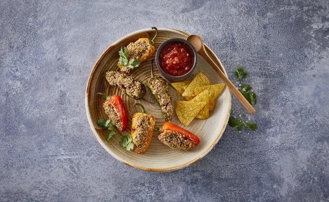 STUFFED MINI PEPPERS WITH PIQUANT CREAM CHEESE