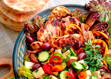 Grilled Lemon Chicken with Greek Salad