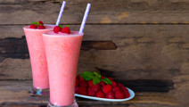 Raspberry Smoothie With Cottage Cheese Swirl