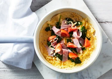 Omelette with cheese and ham