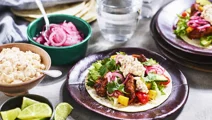 Vegetariska fajitas med cottage cheese