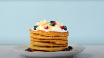 Blueberry and Banana Protein Pancakes