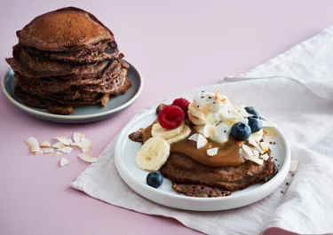 Chocolate pancake with cardamom yoghurt