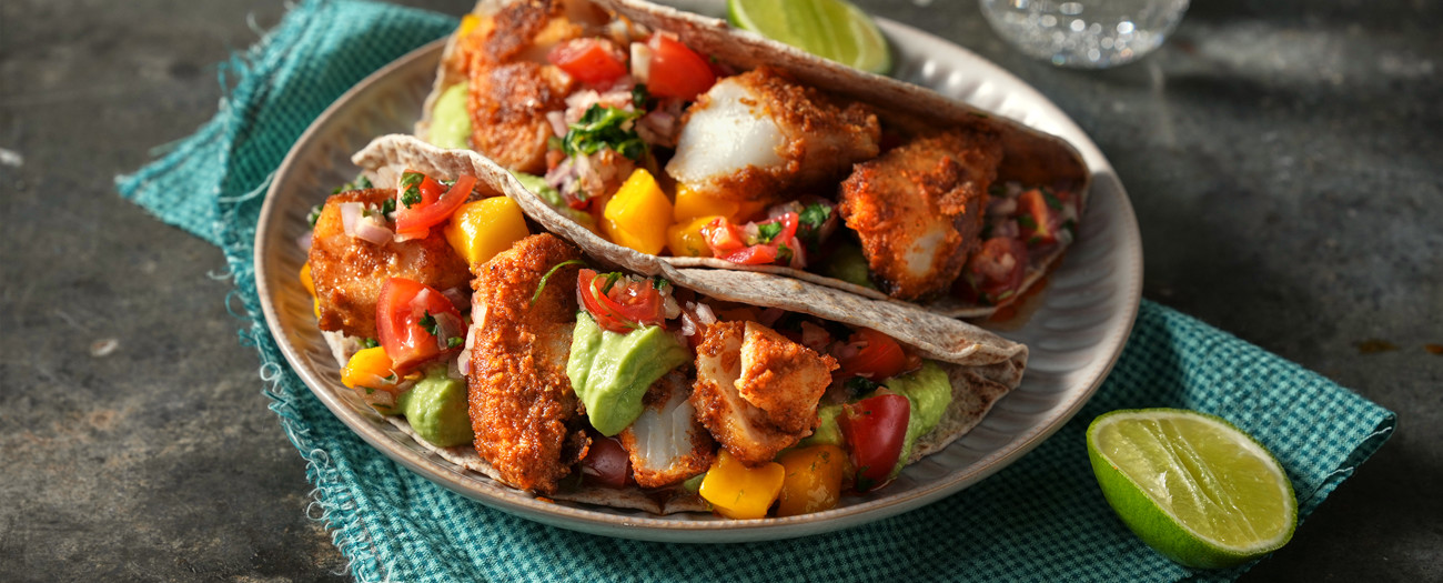 Kryddiga fisktacos med mangosalsa