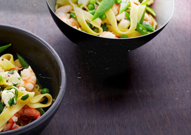 Katkarapu-hernepasta