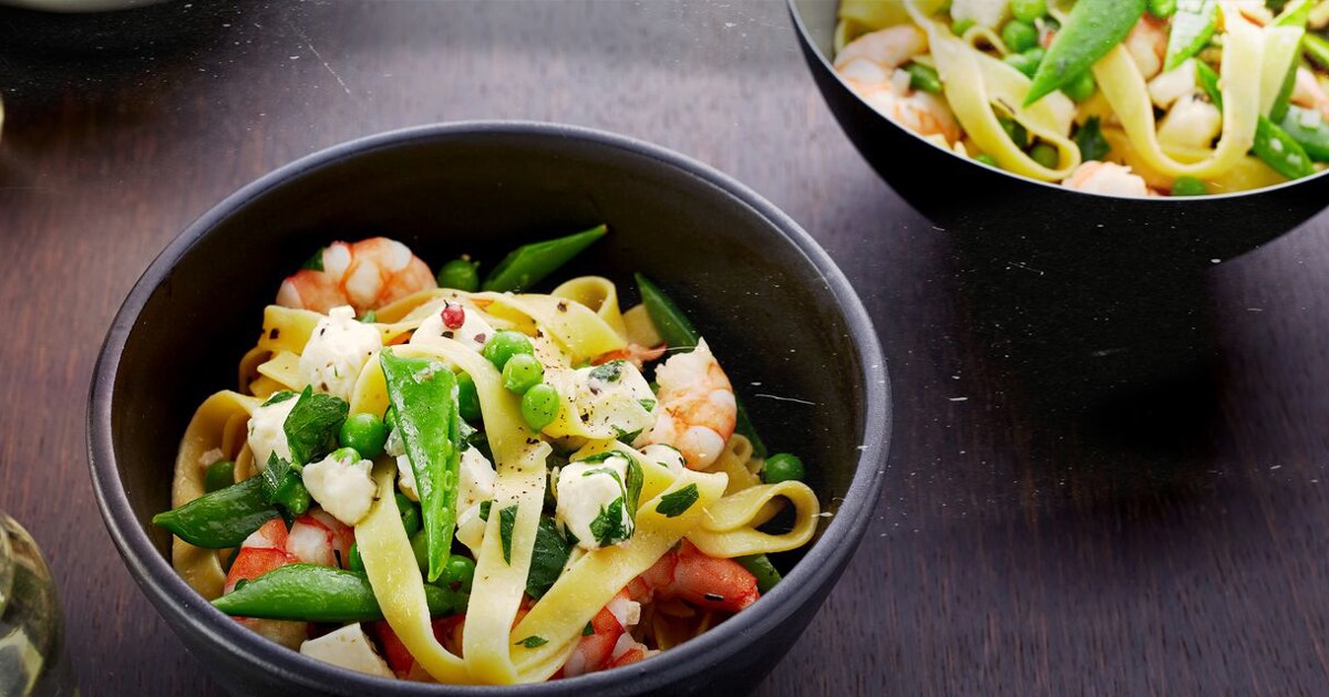 Spaghetti Med Reker Oppskrift på reke- og ertepasta | Arla - Oppskrift | Arla Foods ...