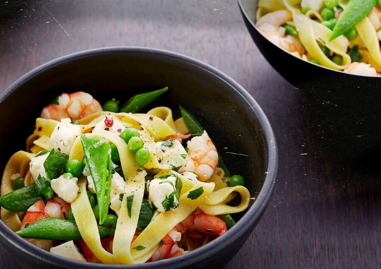 Spaghetti Med Reker Oppskrift på reke- og ertepasta | Arla - Oppskrift | Arla Foods ...